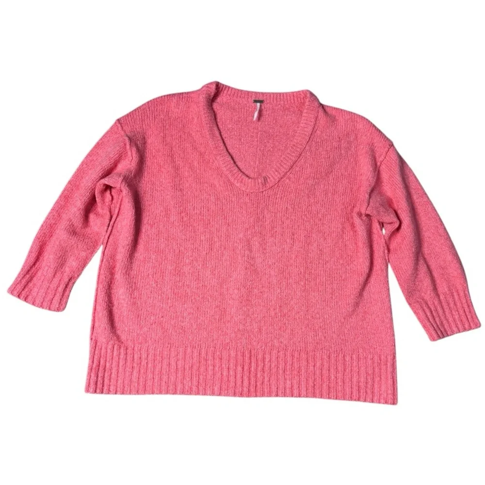 Free People Brookside Sweater in Pink Lightning size XS